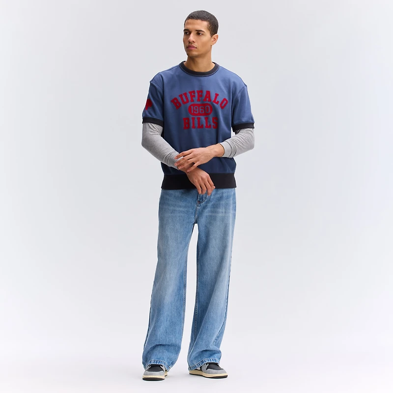 Sweat-shirt à manches courtes Fanatics Royal Buffalo Bills Iconic Fleece