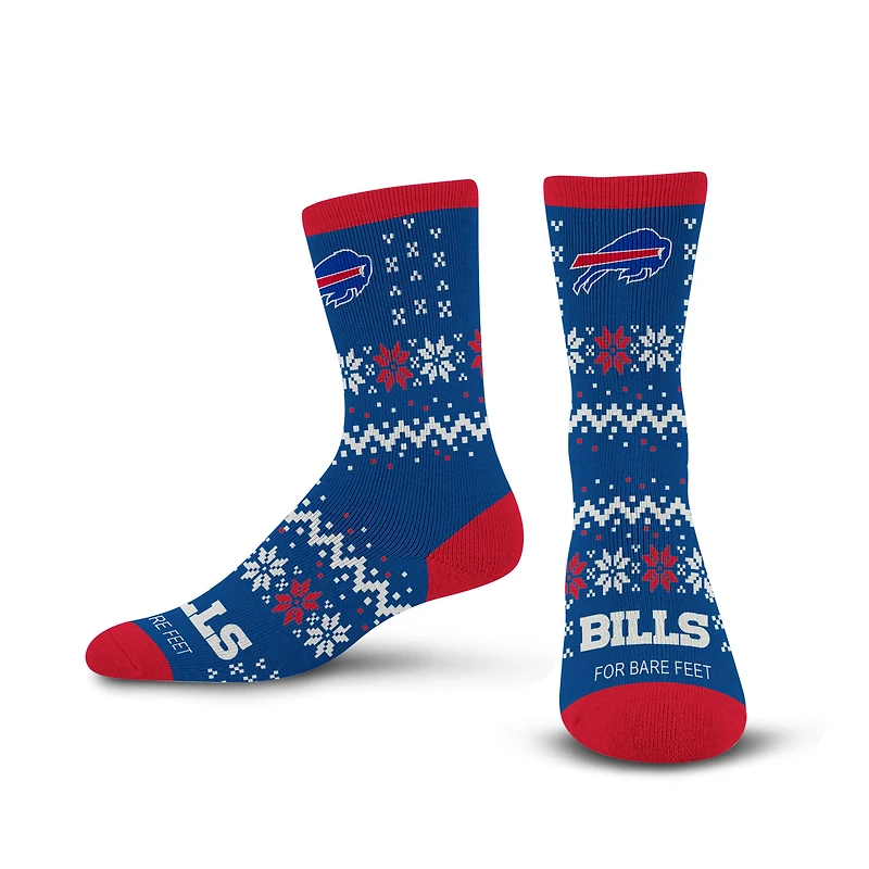 For Bare Feet Royal Buffalo Bills Team Sweater Socks