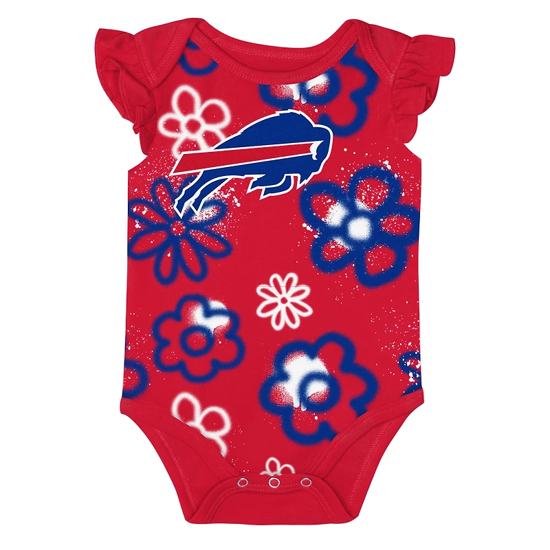 Girl's Outerstuff Royal/Red Buffalo Bills Sunshine Two-Piece Bodysuit Set