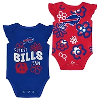 Girl's Outerstuff  Royal/Red Buffalo Bills Sunshine Two-Piece Bodysuit Set