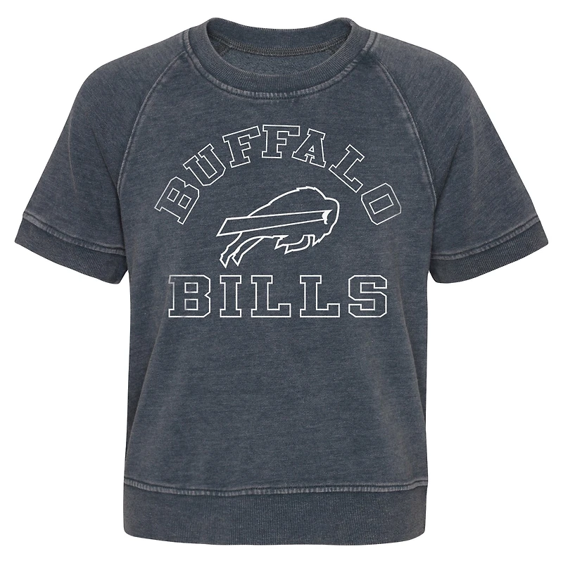 Girls Juniors Heather Charcoal Buffalo Bills Cheer Squad Raglan T-Shirt