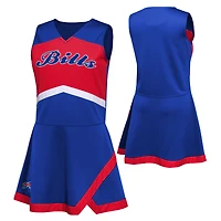 Ensemble robe-salopette deux pièces Royal Buffalo Bills pour filles d'âge préscolaire, avec bloomer