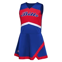 Ensemble robe-salopette deux pièces Royal Buffalo Bills pour filles d'âge préscolaire, avec bloomer