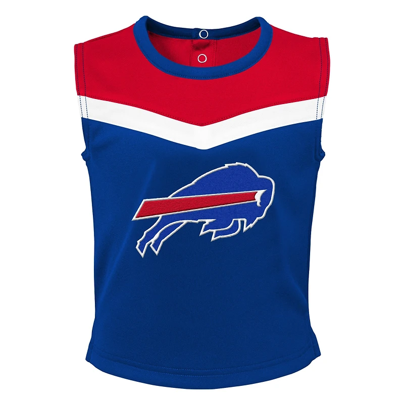 Girls Toddler Royal Buffalo Bills Spirit Cheer Two-Piece Cheerleader Set with Bloomers