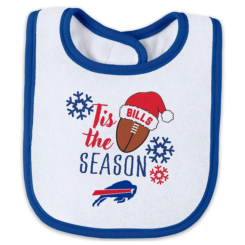 Infant & Newborn WEAR by Erin Andrews Buffalo Bills Holiday Full-Zip Sleeper Bib Set