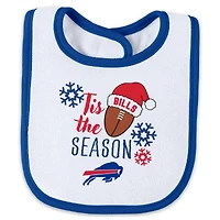 Infant & Newborn WEAR by Erin Andrews Buffalo Bills Holiday Full-Zip Sleeper Bib Set