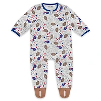 Infant & Newborn WEAR by Erin Andrews Buffalo Bills Sleep and Play Full-Zip Sleeper Bib Set