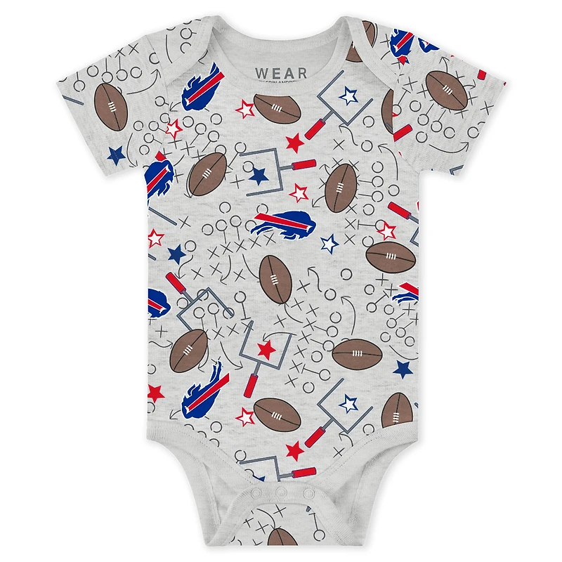 Infant & Newborn WEAR by Erin Andrews Buffalo Bills Three-Piece Turn Me Around Bodysuits Pant Set