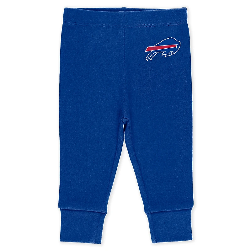Infant & Newborn WEAR by Erin Andrews Buffalo Bills Three-Piece Turn Me Around Bodysuits Pant Set