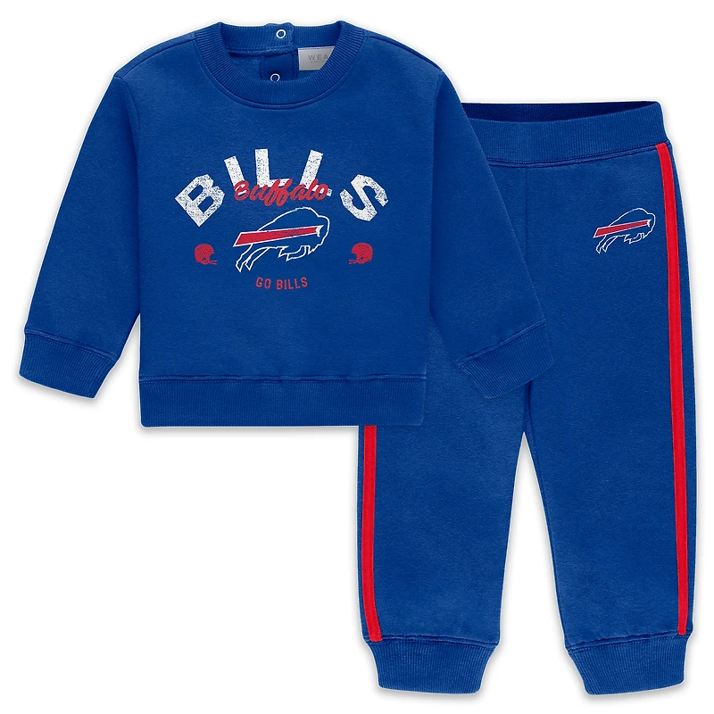 Infant & Newborn WEAR by Erin Andrews Royal Buffalo Bills Fleece Crewneck and Pants Set