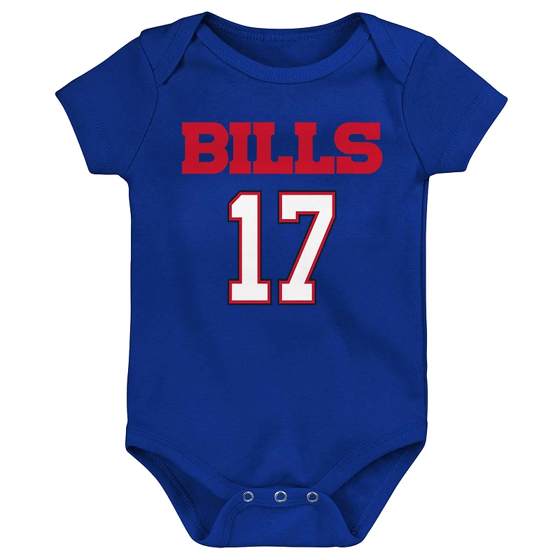 Body pour bébé Josh Allen Royal Buffalo Bills Mainliner Nom et numéro du joueur