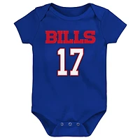 Body pour bébé Josh Allen Royal Buffalo Bills Mainliner Nom et numéro du joueur