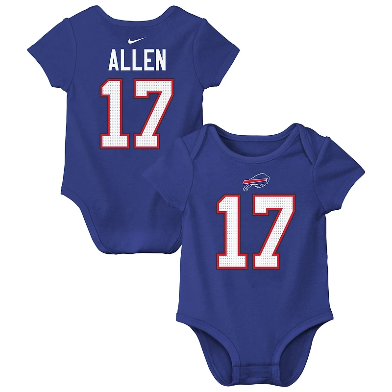 Infant Nike Josh Allen Royal Buffalo Bills Name & Number Bodysuit