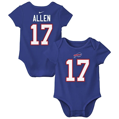 Infant Nike Josh Allen Royal Buffalo Bills Name & Number Bodysuit