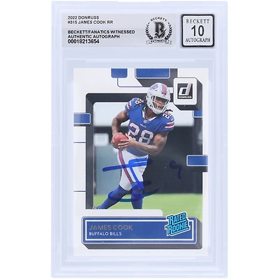 V106832 Bills James Cook Buffalo Bills Autographié 2022 Panini Donruss #4 #315 Beckett Fanatics Witnessed Authenticated 10 Rookie Card 4 James Cook AUT PAA TRADING CARDS 45867 AUTTRC CA01F08283 #24