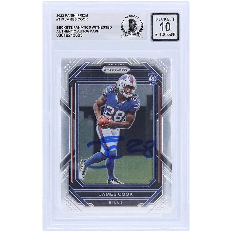 V106832 Bills James Cook Buffalo Bills Autographié 2022 Panini Prizm #28 #319 Beckett Fanatics Witnessed Authenticated 10 Rookie Card 4 James Cook AUT PAA TRADING CARDS 45867 AUTTRC CA01F08294 #35