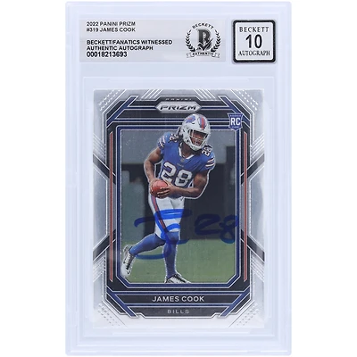 V106832 Bills James Cook Buffalo Bills Autographié 2022 Panini Prizm #28 #319 Beckett Fanatics Witnessed Authenticated 10 Rookie Card 4 James Cook AUT PAA TRADING CARDS 45867 AUTTRC CA01F08294 #35