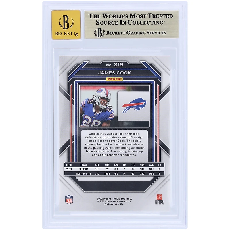 V106832 Bills James Cook Buffalo Bills Autographié 2022 Panini Prizm #28 #319 Beckett Fanatics Witnessed Authentifié 9.5/10 Rookie Card 4 James Cook AUT PAA TRADING CARDS 45867 AUTTRC CA01F08296 #37