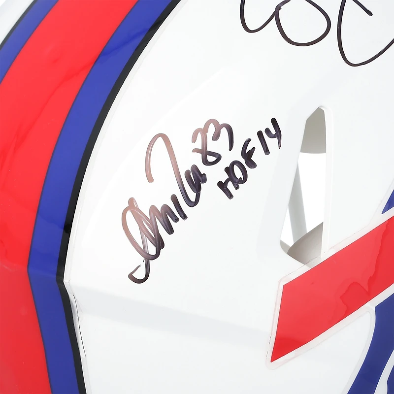 Jim Kelly, Andre Reed & Thurman Thomas Buffalo Bills Autographed Riddell Speed Authentic Helmet with Multiple HOF Inscriptions