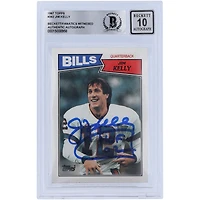 Jim Kelly Buffalo Bills Carte de recrue autographiée Topps #362 Beckett de 1987 avec inscription « HOF 02 » et témoin des fanatiques