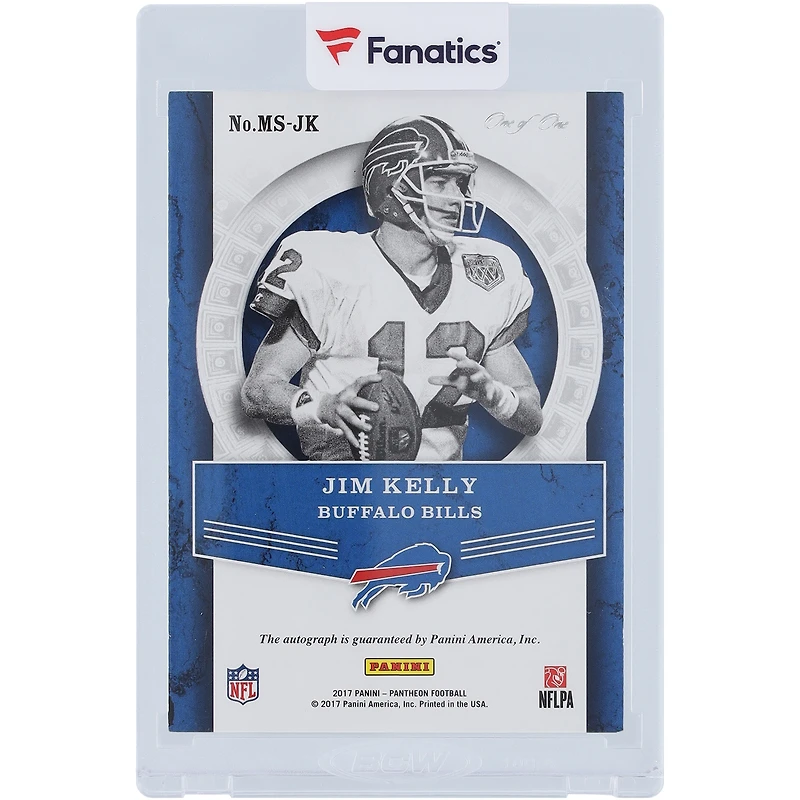 Jim Kelly Buffalo Bills Autographed 2017 Panini Pantheon Platinum #MS-JK #1/1 Card