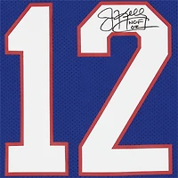 Maillot authentique dédicacé par Jim Kelly des Buffalo Bills par Mitchell & Ness Royal avec inscription « HOF 02 »