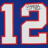 Maillot Royal Mitchell & Ness Legacy autographié par Jim Kelly des Buffalo Bills