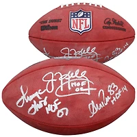 Jim Kelly, Thurman Thomas & Andre Reed Buffalo Bills Autographed Wilson Duke Full Color Football with Hall of Fame Inscriptions