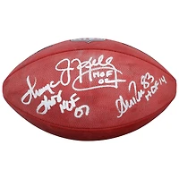 Ballon de football Wilson Duke en couleur, autographié par Jim Kelly, Thurman Thomas et Andre Reed des Buffalo Bills, avec inscriptions du Temple de la renommée
