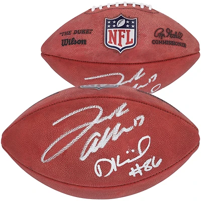 Ballon de football en couleur signé par Josh Allen et Dalton Kincaid des Buffalo Bills