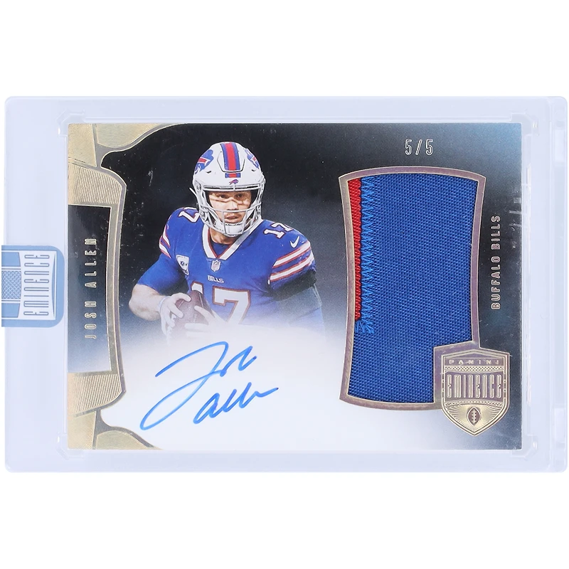 Josh Allen Buffalo Bills Autographed 2024 Panini Eminence Dual-Color Game-Used Relic #JPA-JA #5/5 Card