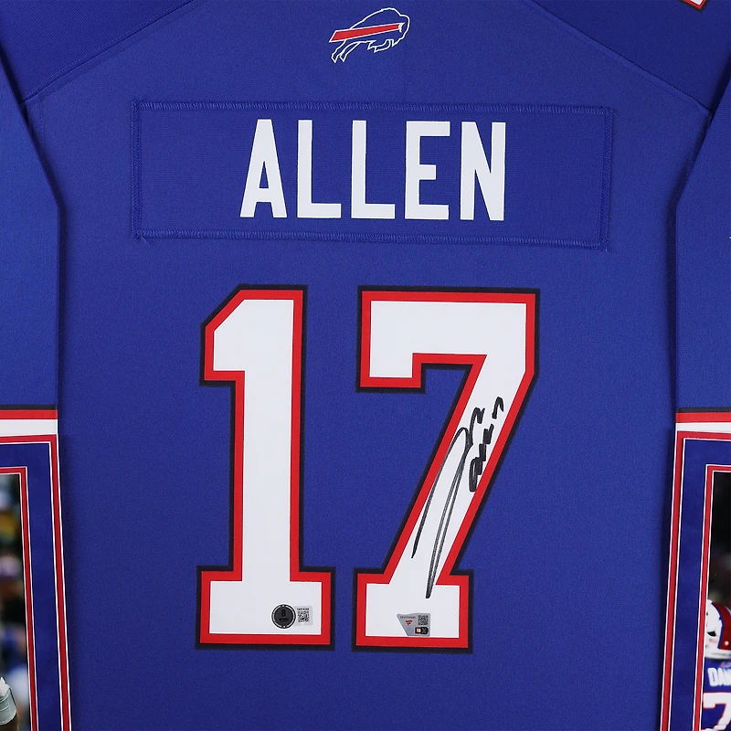 Maillot de jeu Nike Royal encadré de luxe autographié par Josh Allen des Buffalo Bills