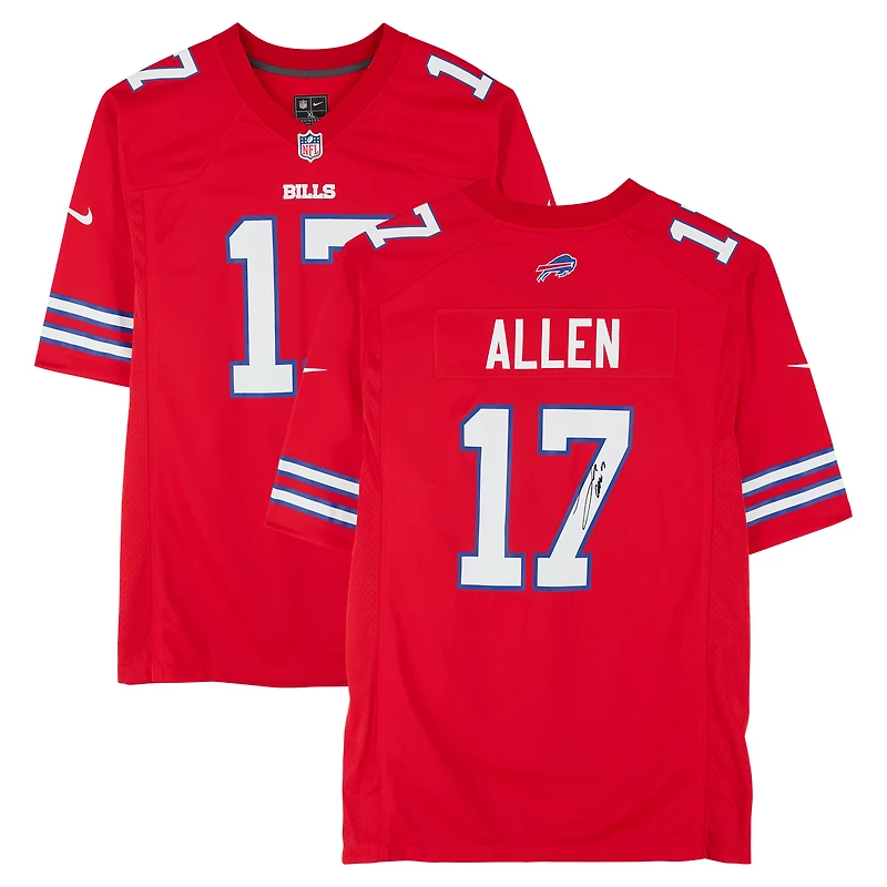 Josh Allen Buffalo Bills Autographed Nike Red Game Jersey