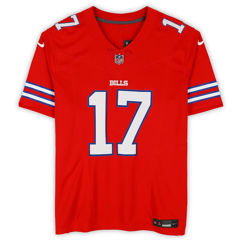 Maillot Nike rouge dédicacé par Josh Allen des Buffalo Bills