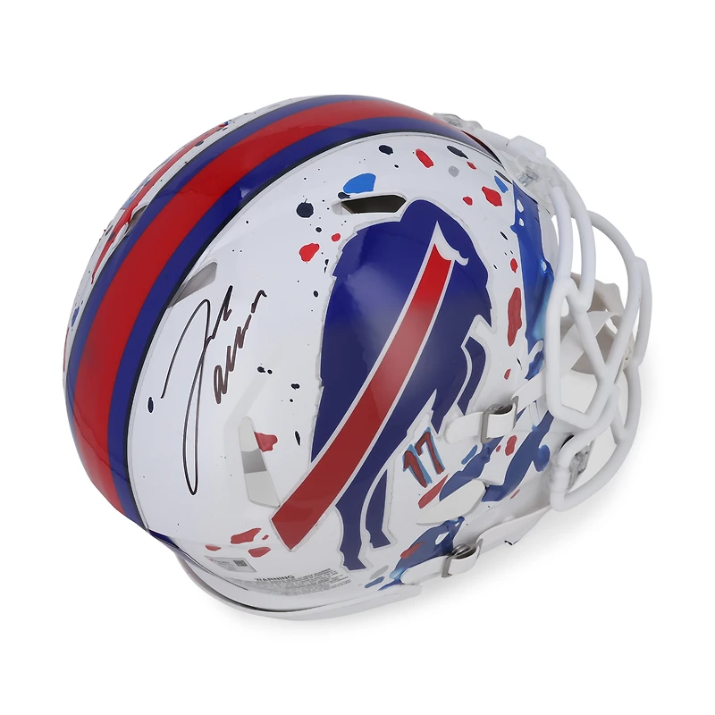 Josh Allen Buffalo Bills Autographed Riddell 2021-Present Speed Authentic Helmet  - Art by King Saladeen - Limited Edition #1/1 - WN55915772