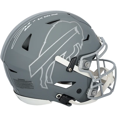 Josh Allen Buffalo Bills Autographed Riddell 2024 Slate Speed Flex Authentic Helmet with "2024 NFL MVP" Inscription 