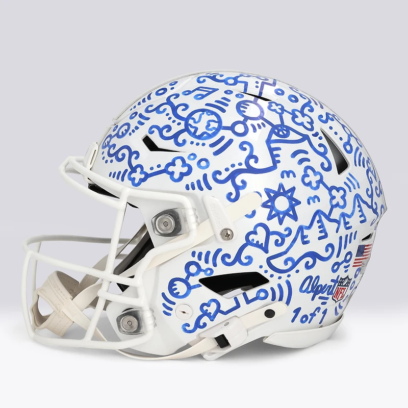 Josh Allen Buffalo Bills Autographed Riddell Rivalry Speed Flex Authentic Helmet - Art by Alex Alpert - Limited Edition #1/1 - UW25