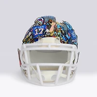 Casque miniature Riddell Speed ​​autographié par Josh Allen (Buffalo Bills) - Illustration de Charles Fazzino - WN55916303