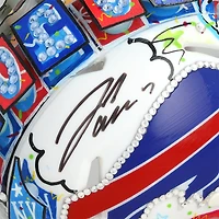 Casque miniature Riddell Speed ​​autographié par Josh Allen (Buffalo Bills) - Illustration de Charles Fazzino - WN55916303