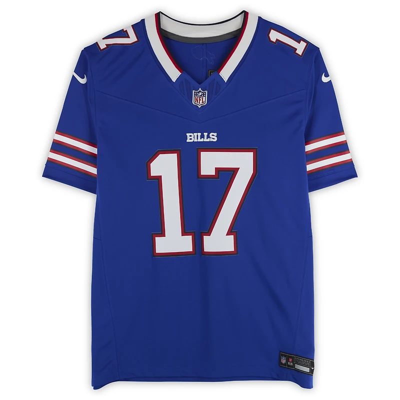 Maillot Nike Vapor F.U.S.E. Royal Limited dédicacé par Josh Allen des Buffalo Bills avec inscription « 24 NFL MVP »