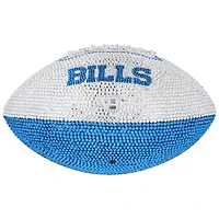 Ballon de football blanc en cristal Swarovski autographié par Josh Allen, Buffalo Bills – Illustration par Rock On Sports