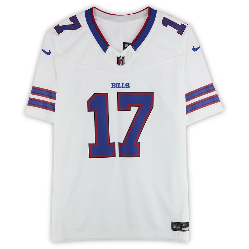 Maillot Nike Vapor F.U.S.E. blanc dédicacé par Josh Allen des Buffalo Bills