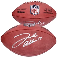 Ballon de football professionnel Wilson Duke entièrement en couleur autographié par Josh Allen Buffalo Bills