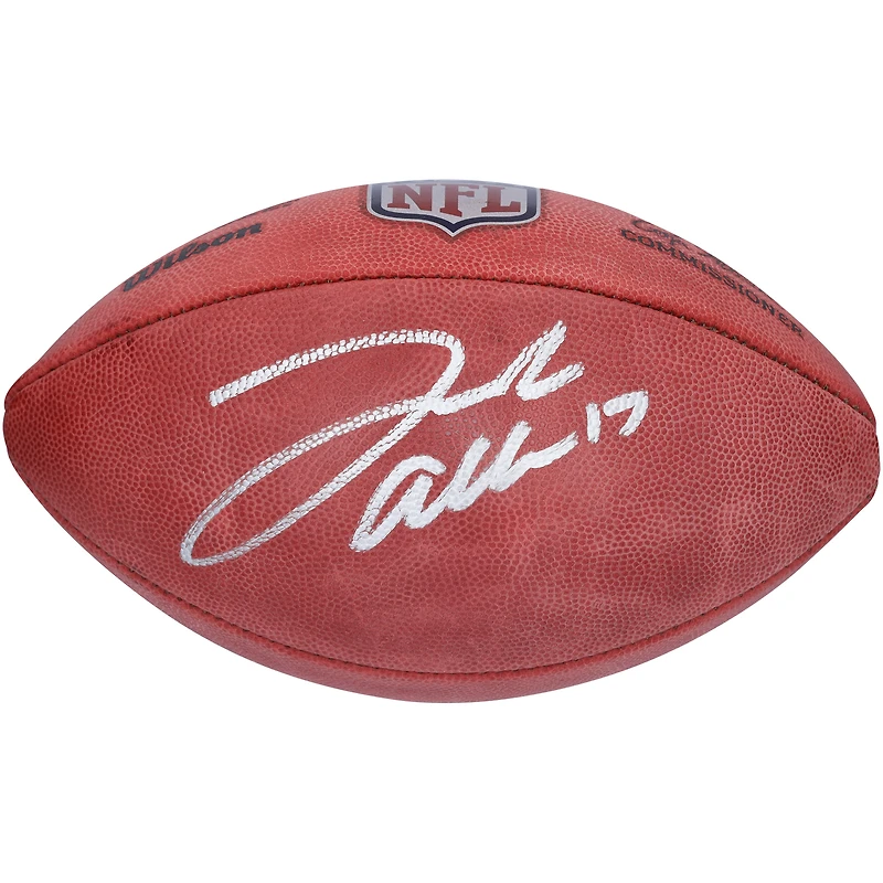 Ballon de football professionnel Wilson Duke entièrement en couleur autographié par Josh Allen Buffalo Bills