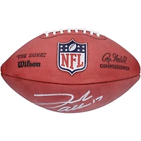 Ballon de football professionnel Wilson Duke entièrement en couleur autographié par Josh Allen Buffalo Bills