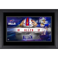 Collage de plaques signalétiques encadrées de Josh Allen Buffalo Bills 10" x 18"