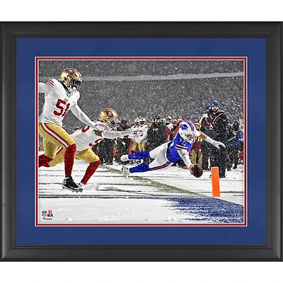Josh Allen Buffalo Bills Framed 16” x 20” Week 13 vs. San Francisco 49ers Snow Touchdown Photograph