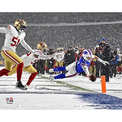 Josh Allen Buffalo Bills Unsigned Diving Touchdown Photograph