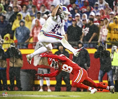 Josh Allen Buffalo Bills Unsigned Hurdle Win vs. Chiefs Photograph