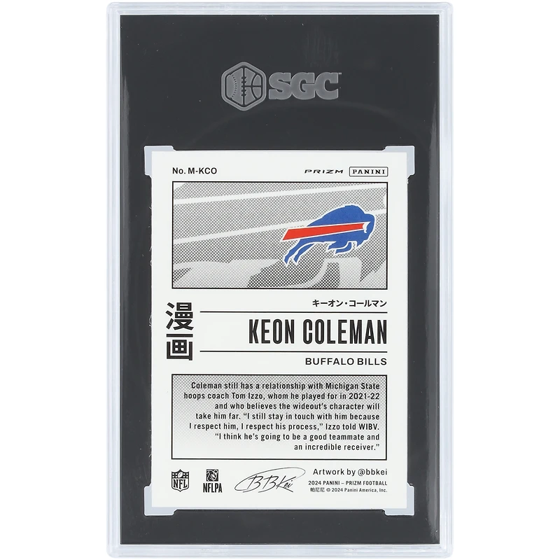 Carte de recrue Keon Coleman Buffalo Bills 2024 Panini Prizm Manga Case Hit #M-KCO authentifiée SGC